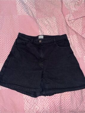 Aritzia Black High-Waist Denim Shorts